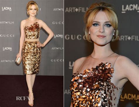 evan rachel wood gucci dress|Evan Rachel Wood in bronze Gucci at the LACMA .